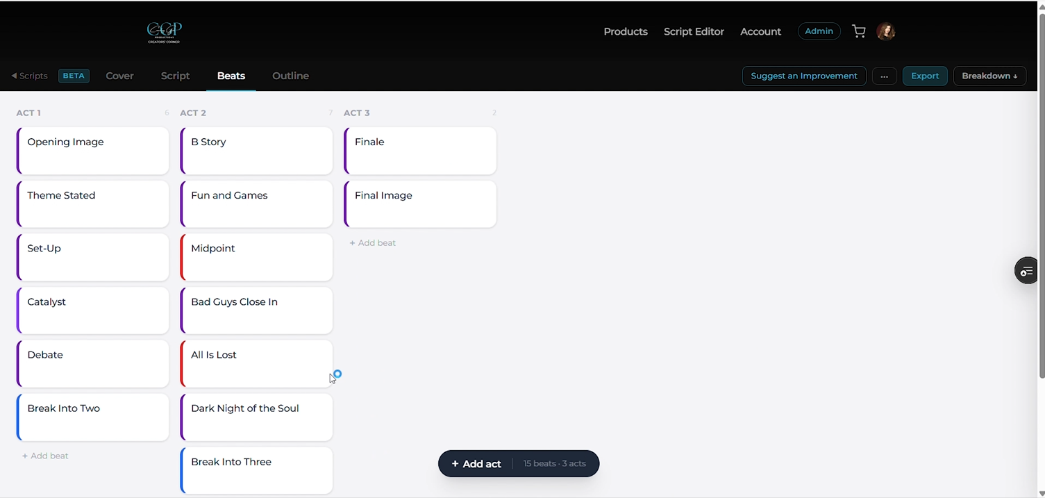 Script editor screenshot 2