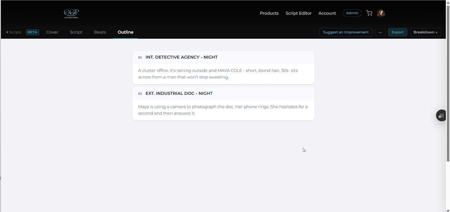 Script editor screenshot 3