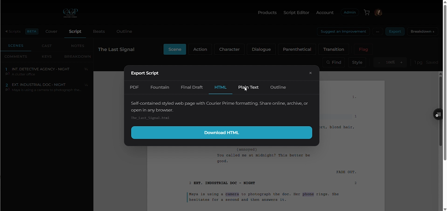 Script editor screenshot 5